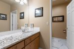 Queen guest suite with full on suite private bath, desk, mini fridge, flat screen LCD